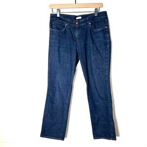 Eileen Fisher dark wash straight leg crop jeans size small S B125